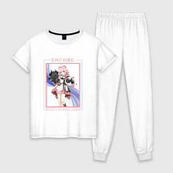 Пижама хлопковая женская Encore Woolycounting Game, цвет: белый
