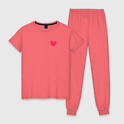 Пижама хлопковая женская Pilates Girly, цвет: коралловый