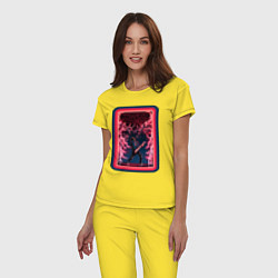 Пижама хлопковая женская Stranger Things - Eddie Munson, цвет: желтый — фото 2