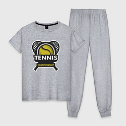 Пижама хлопковая женская Tennis championship, цвет: меланж