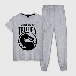Пижама хлопковая женская Mortal kombat trilogy, цвет: меланж