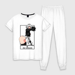 Пижама хлопковая женская 2B с катаной, цвет: белый