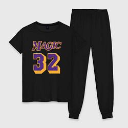 Пижама хлопковая женская Magic 32, цвет: черный