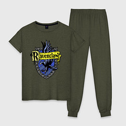 Пижама хлопковая женская Ravenclaw emblem, цвет: меланж-хаки