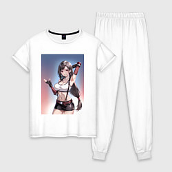 Пижама хлопковая женская Тифа Локхарт из Final Fantasy VII, цвет: белый