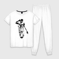 Пижама хлопковая женская Allen Iverson NBA, цвет: белый