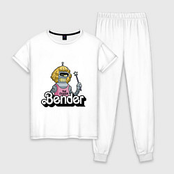 Пижама хлопковая женская Gender Bender, цвет: белый