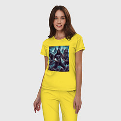 Пижама хлопковая женская Metallica - thrash metal, цвет: желтый — фото 2