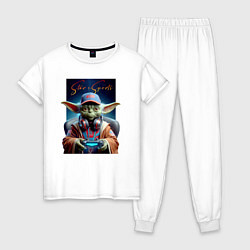 Пижама хлопковая женская Star eSports - Yoda, цвет: белый