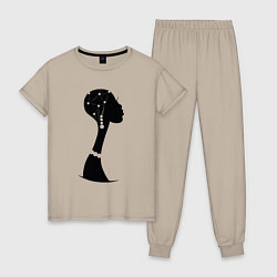 Пижама хлопковая женская Woman Africa, цвет: миндальный