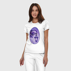 Пижама хлопковая женская Фиолетовый уличный фонарь, цвет: белый — фото 2