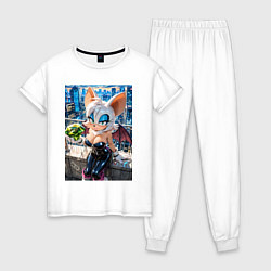 Пижама хлопковая женская Руж из Somic сидит с мастер изумрудом, цвет: белый