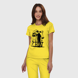 Пижама хлопковая женская Весы нутрициолога, цвет: желтый — фото 2