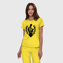 Пижама хлопковая женская Врач с младенцем в руках, цвет: желтый — фото 2