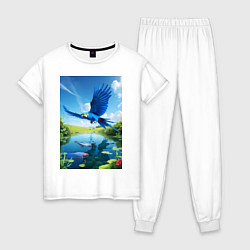 Женская пижама Попугай ловит рыбу