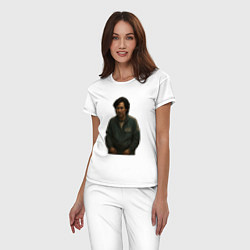 Пижама хлопковая женская Игрок 456 Игра в кальмара, цвет: белый — фото 2