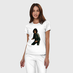 Пижама хлопковая женская Игрок 067 в стойке, цвет: белый — фото 2