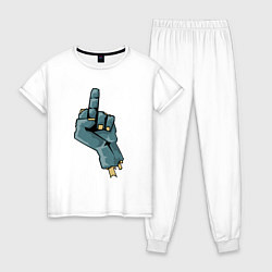 Пижама хлопковая женская Zombie fuck, цвет: белый