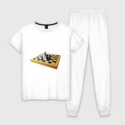 Женская пижама Шахматные фигуры на деревянной доске