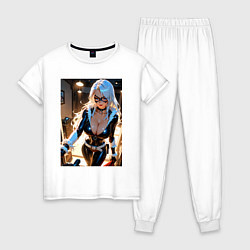 Женская пижама Черная кошка в комнате