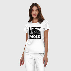 Пижама хлопковая женская Крот в стиле граффити, цвет: белый — фото 2