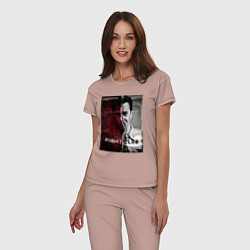 Пижама хлопковая женская Тайлер и Джек, цвет: пыльно-розовый — фото 2