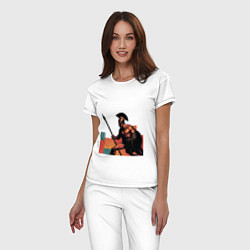 Пижама хлопковая женская Спартанец поп-арт, цвет: белый — фото 2