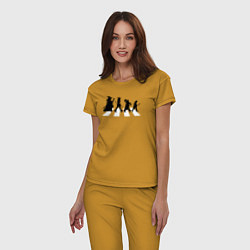 Пижама хлопковая женская Путешествие хоббита, цвет: горчичный — фото 2