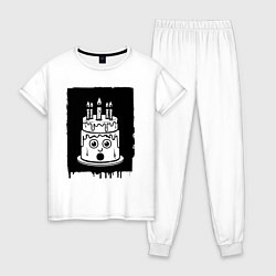 Женская пижама Живой торт с каплями и свечой