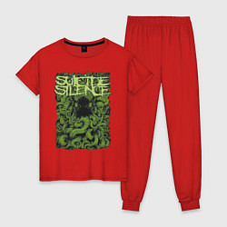 Пижама хлопковая женская Suicide Silence, цвет: красный