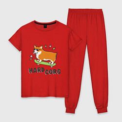 Пижама хлопковая женская Hardcorg, цвет: красный