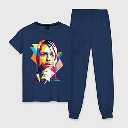 Пижама хлопковая женская Kurt Cobain: Colors, цвет: тёмно-синий