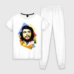 Пижама хлопковая женская Che Guevara Art, цвет: белый