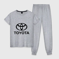 Пижама хлопковая женская Toyota Logo, цвет: меланж