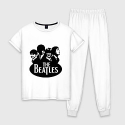 Пижама хлопковая женская The Beatles Band, цвет: белый