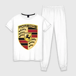 Пижама хлопковая женская Porsche, цвет: белый