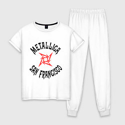 Пижама хлопковая женская Metallica: San Francisco, цвет: белый