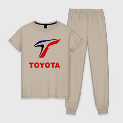 Пижама хлопковая женская Тойота, цвет: миндальный