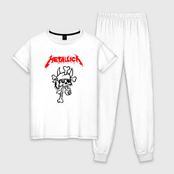 Пижама хлопковая женская Metallica: Pushead Skull, цвет: белый