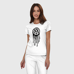 Пижама хлопковая женская Volkswagen, цвет: белый — фото 2