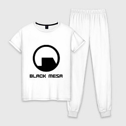 Пижама хлопковая женская Black Mesa: Logo, цвет: белый