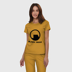 Пижама хлопковая женская Black Mesa: Logo, цвет: горчичный — фото 2