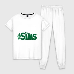 Пижама хлопковая женская Sims, цвет: белый