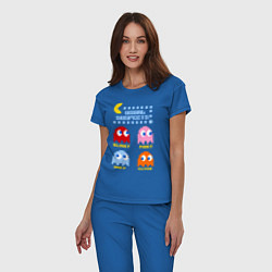 Пижама хлопковая женская Pac-Man: Usual Suspects, цвет: синий — фото 2