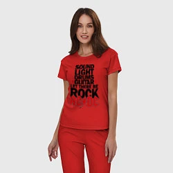 Пижама хлопковая женская AC/DC Rock, цвет: красный — фото 2