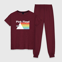 Пижама хлопковая женская Pink Floyd, цвет: меланж-бордовый