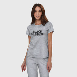 Пижама хлопковая женская Black Sabbath, цвет: меланж — фото 2