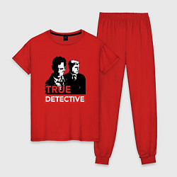 Пижама хлопковая женская True Detective, цвет: красный