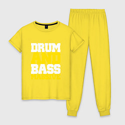 Пижама хлопковая женская DRUM AND BASS MASSIVE, цвет: желтый