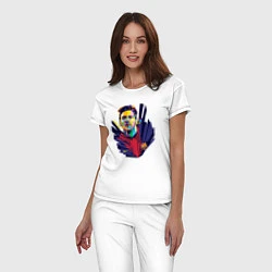 Пижама хлопковая женская Messi Art, цвет: белый — фото 2